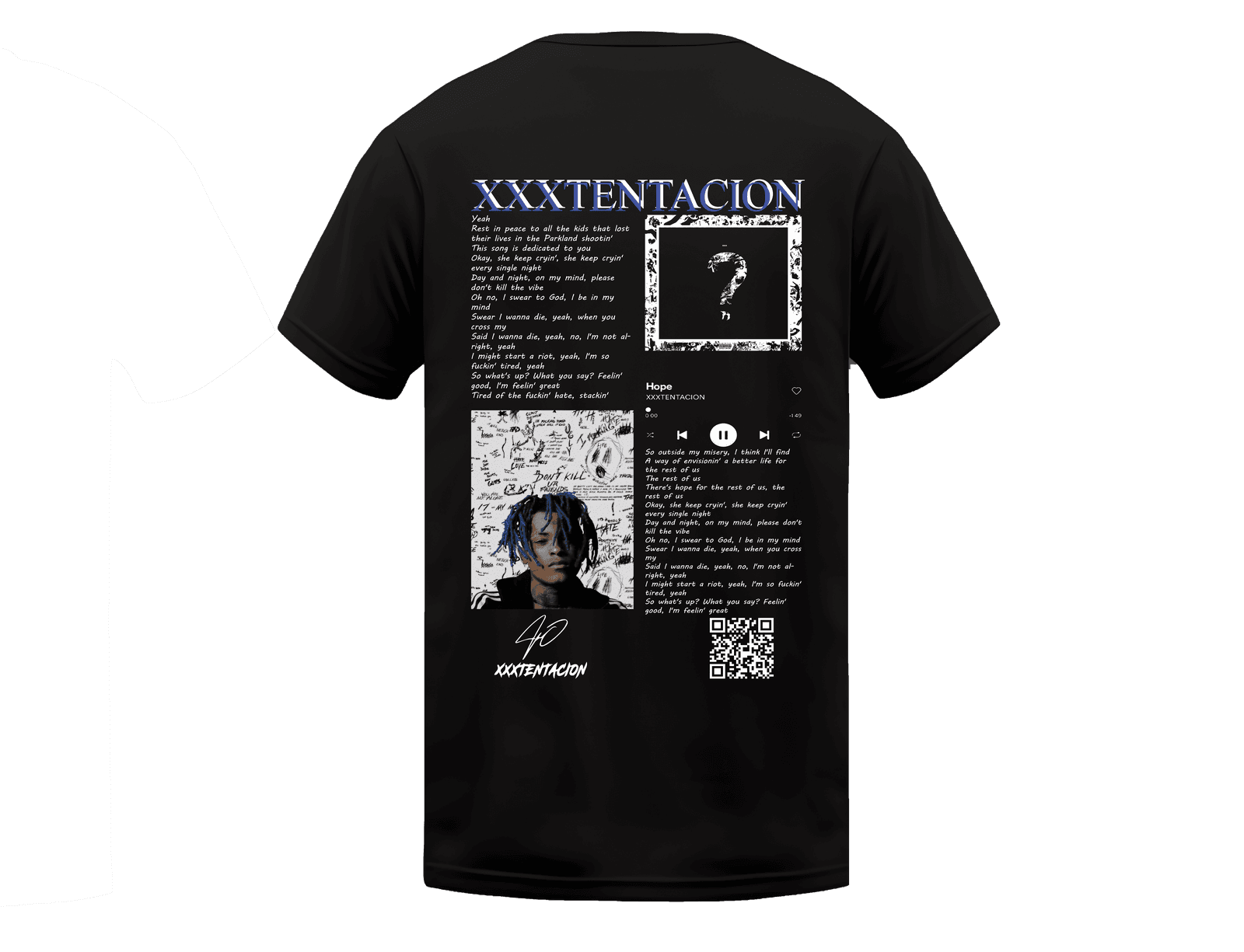KIKO WEAR Hope XXXTentacion Black T-shirt